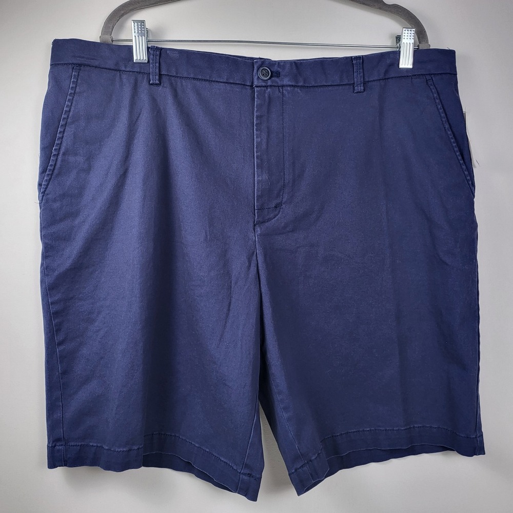 IZOD Men's Classic Saltwater Flat Front Chino Short Mens Size 40 Navy Blue 9.5in